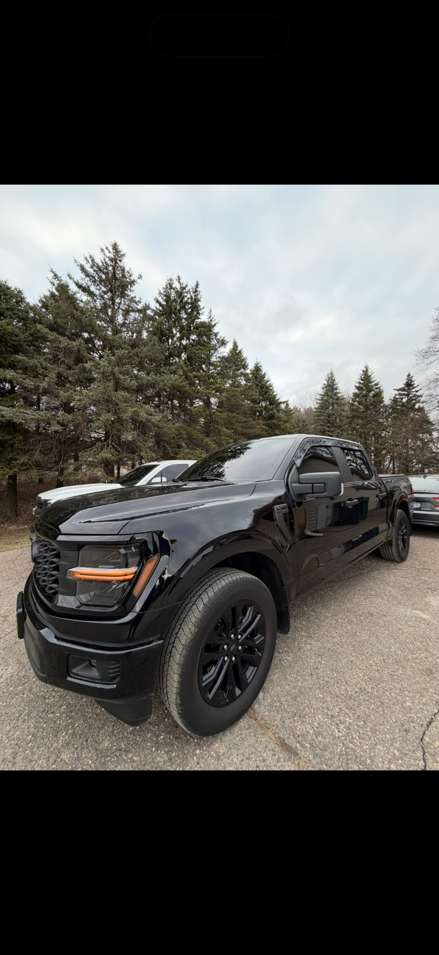 Black truck with glossy finish after detailing